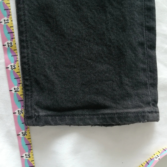 Agolde Riley High Rise Straight Crop Jeans in Panoramic Black Slim Straight 24 - Picture 15 of 16